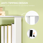 5-Tier Bookshelf, Freestanding Bookcase Storage Shelving Light Grey