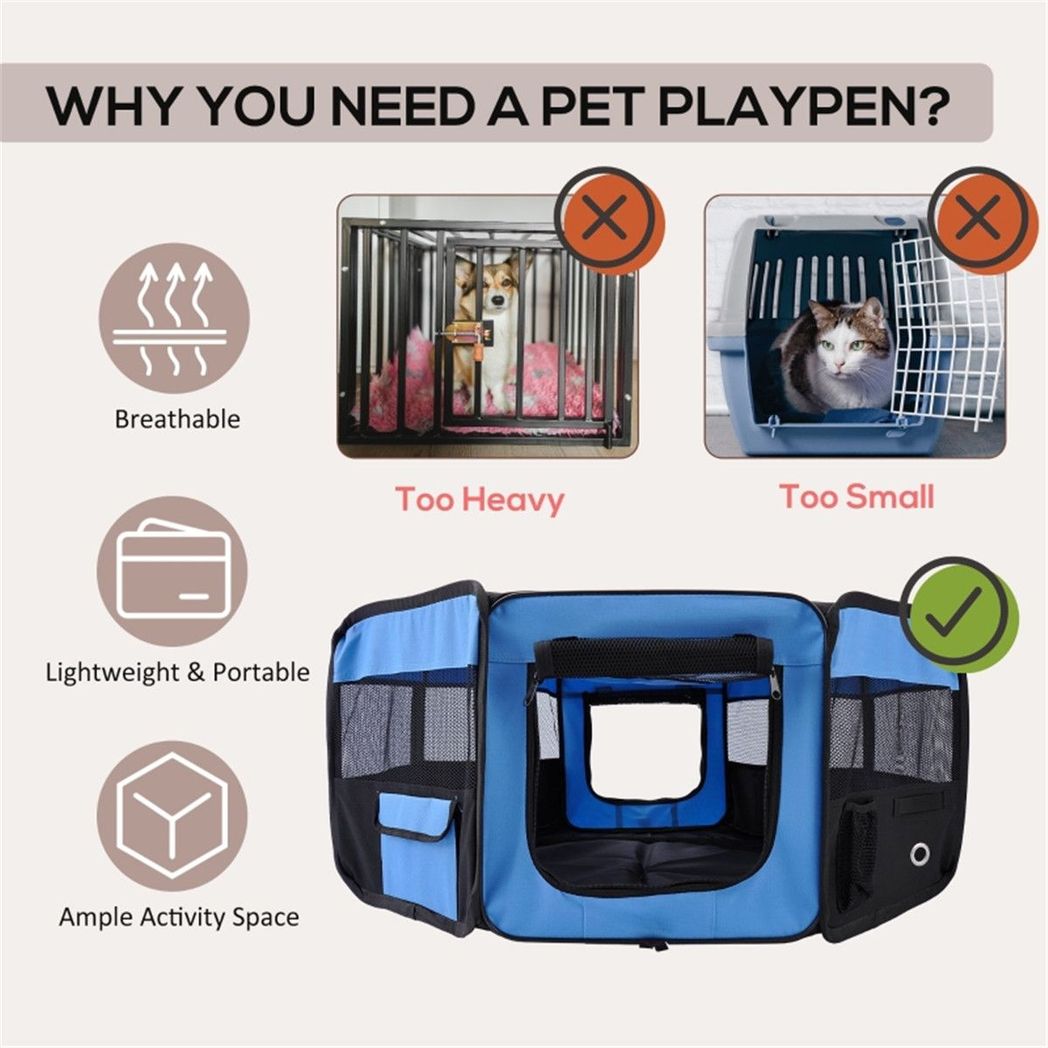 cortex-london-windsor-portable-pet-playpen-blue-and-black