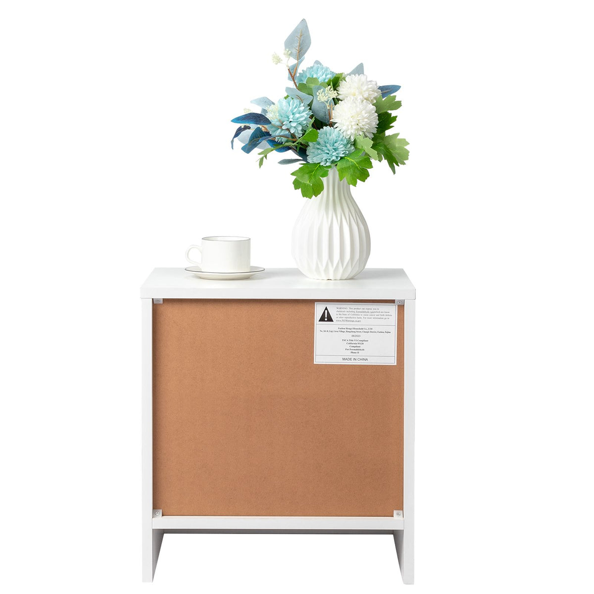 cortex-london-york-white-two-tier-bedside-cabinet-particleboard-drawer-open-shelf