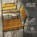 Outsunny 7 Piece Garden Dining Set with Table and 6 Stackable Chairs, Brown