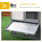 5ft Wooden Rabbit Guniea Pigs Hutch with Run 2 Tiers Outdoor Cage Pet House
