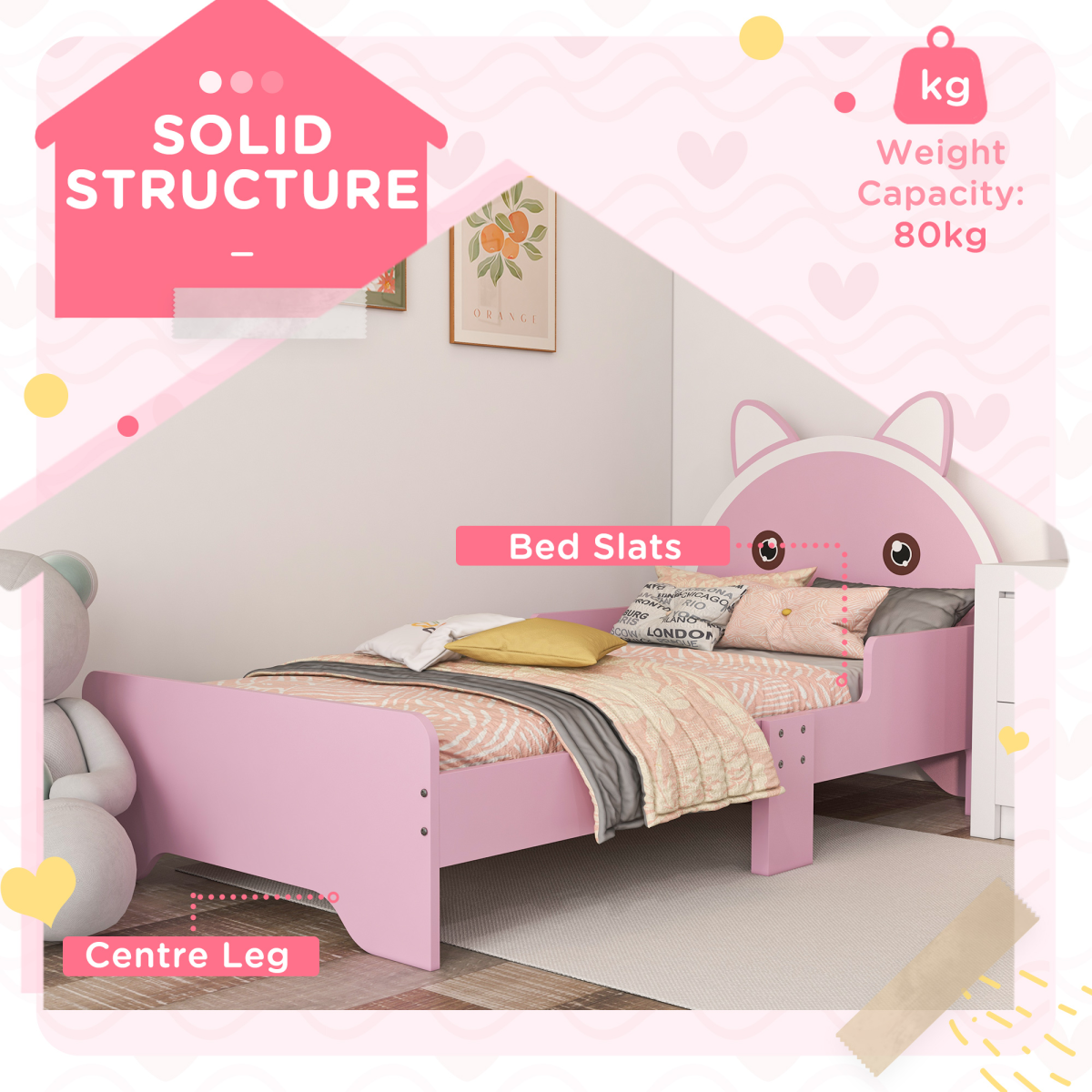 cortex-london-windsor-cat-toddler-bed-frame-pink-guardrails