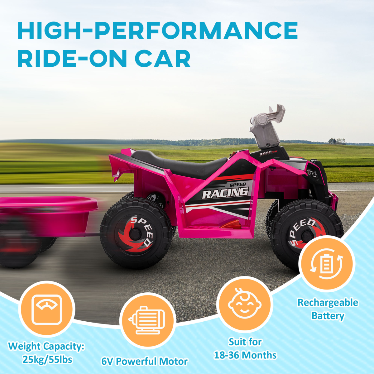 cortex-london-windsor-electric-quad-bike-kids-ride-on-atv-pink-back-trailer