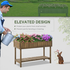 Wooden Raised Bed Container Garden Plant Stand 8 Boxes 110x46x76cm Brown