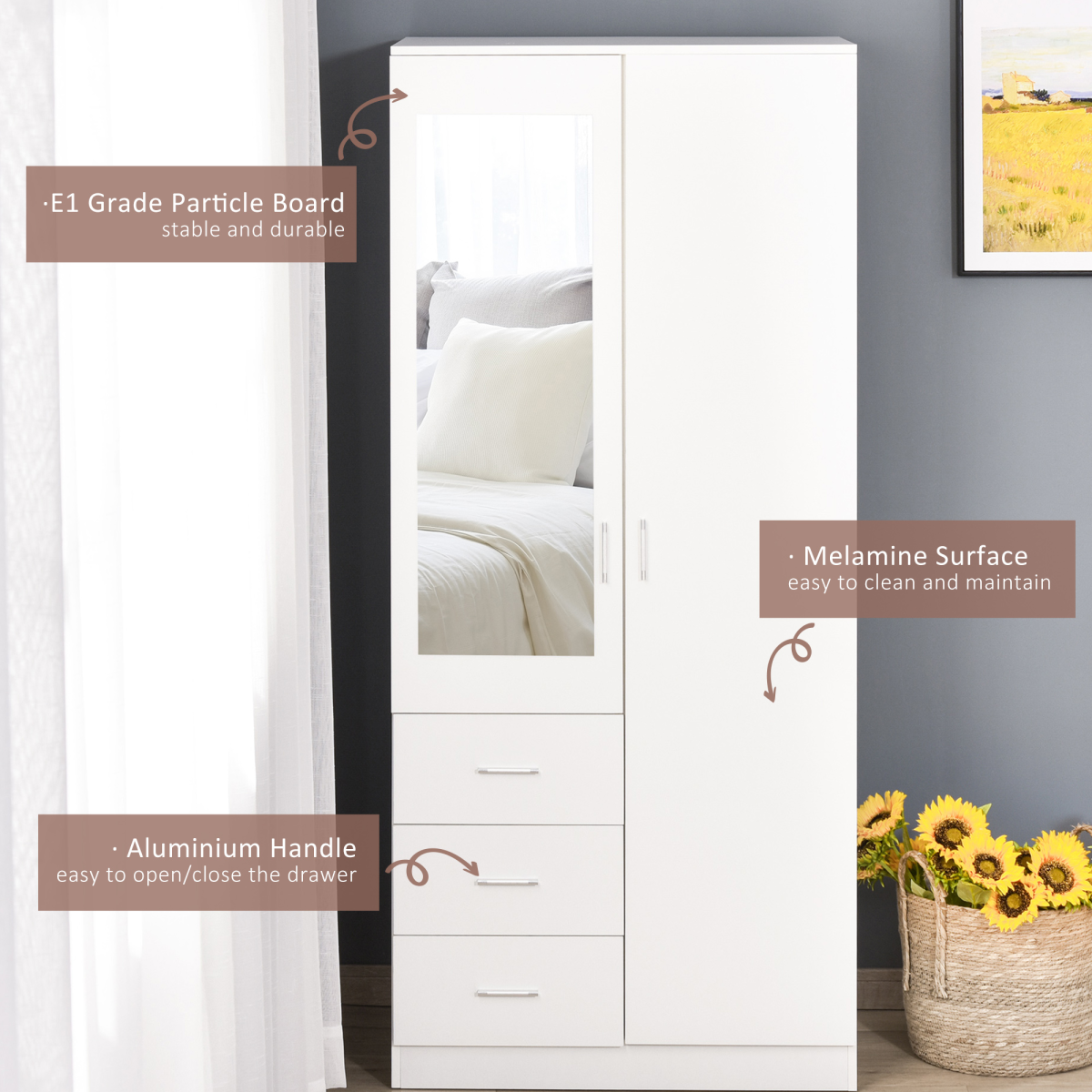 cortex-london-windsor-white-2-door-mirrored-wardrobe-3-drawers-180cm