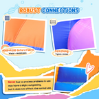 Bouncy Castle with Slide Pool House Inflatable w/ Blower Multi-color Outsunny