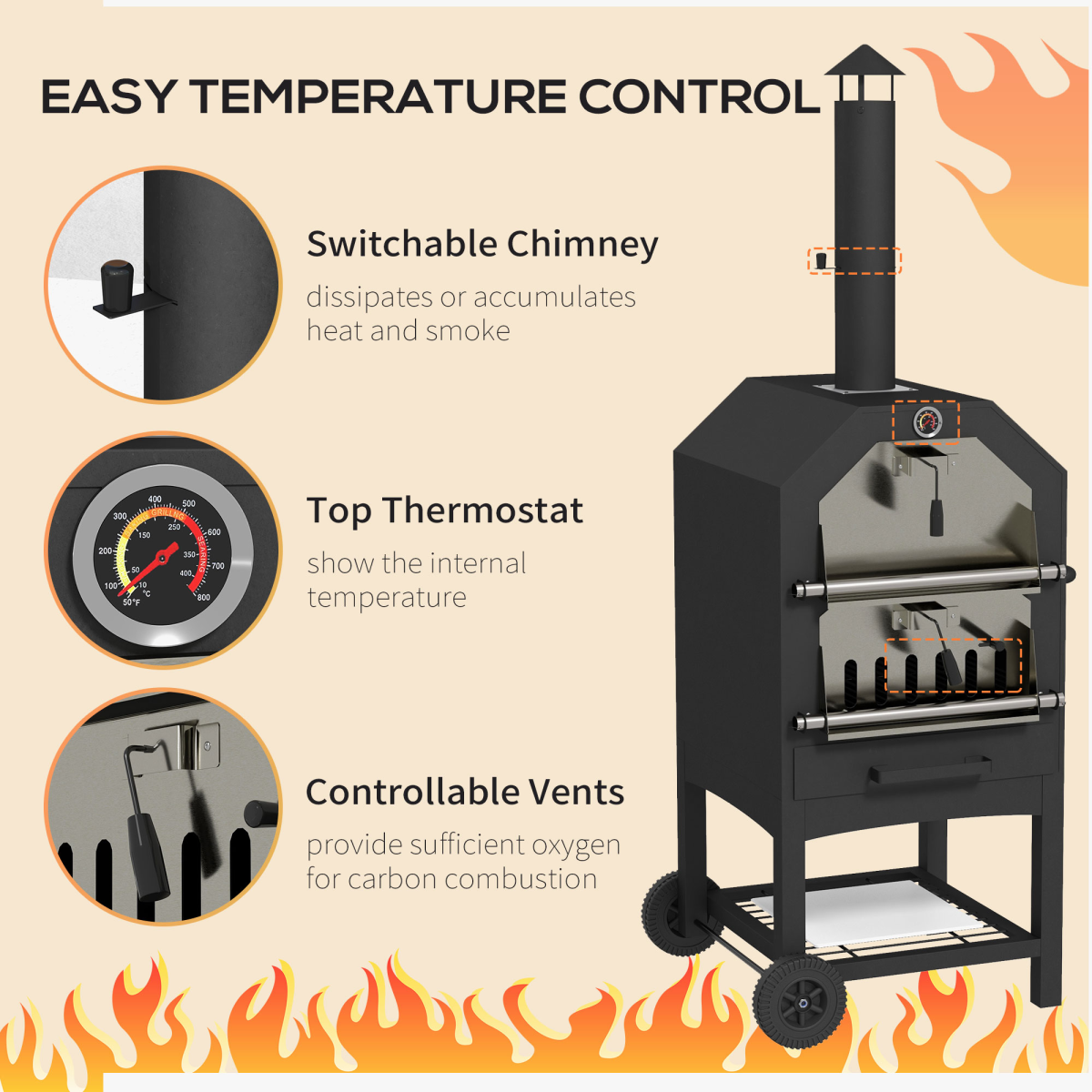 cortex-london-windsor-outdoor-pizza-oven-charcoal-grill-black-rain-cover-shelf-wheels