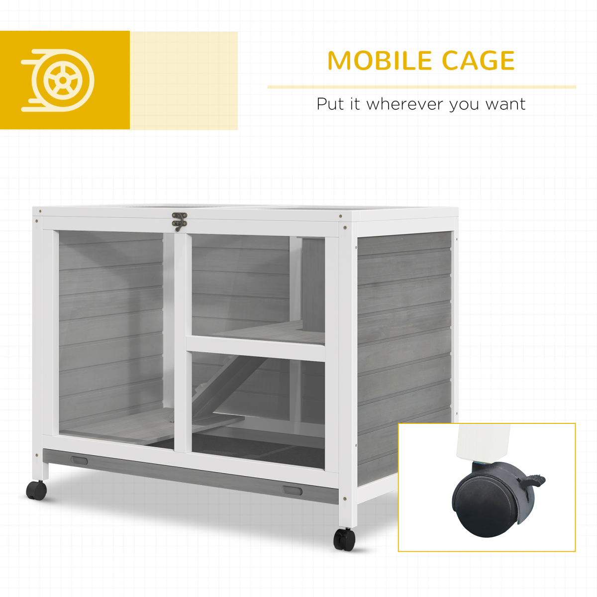 cortex-london-windsor-two-floor-fir-wood-rabbit-hutch-grey-with-tray-ramp-and-wheels