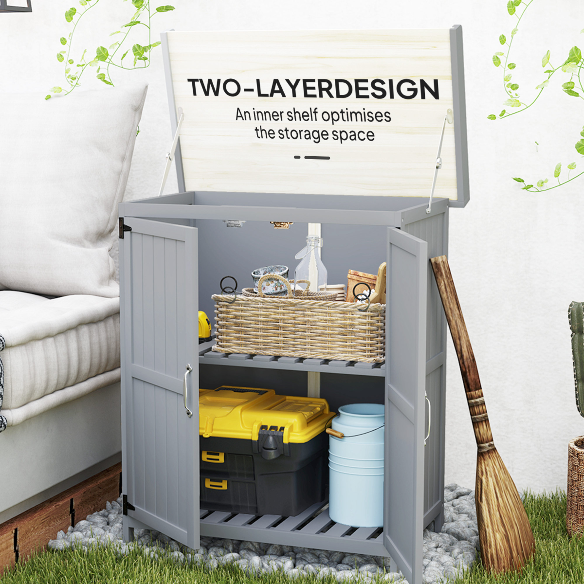 cortex-london-windsor-garden-storage-workbench-grey-fir-wood-stainless-steel-top