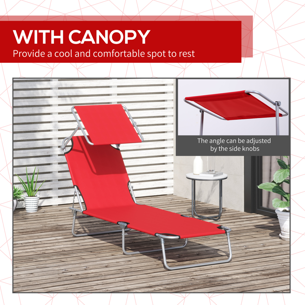 cortex-london-windsor-red-folding-sun-lounger-recliner-sunshade