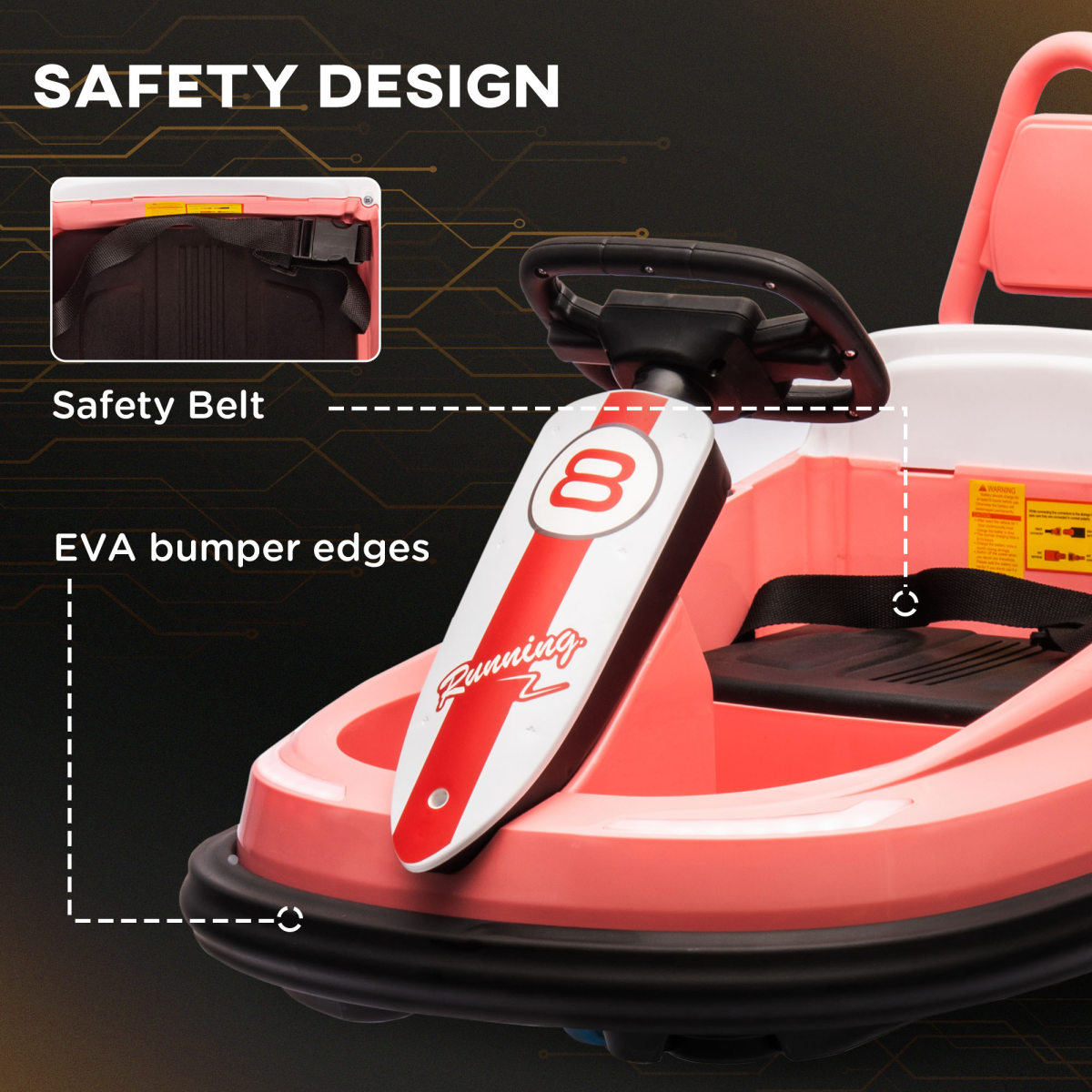 cortex-london-brighton-6v-kids-bumper-car-360-spin-pink