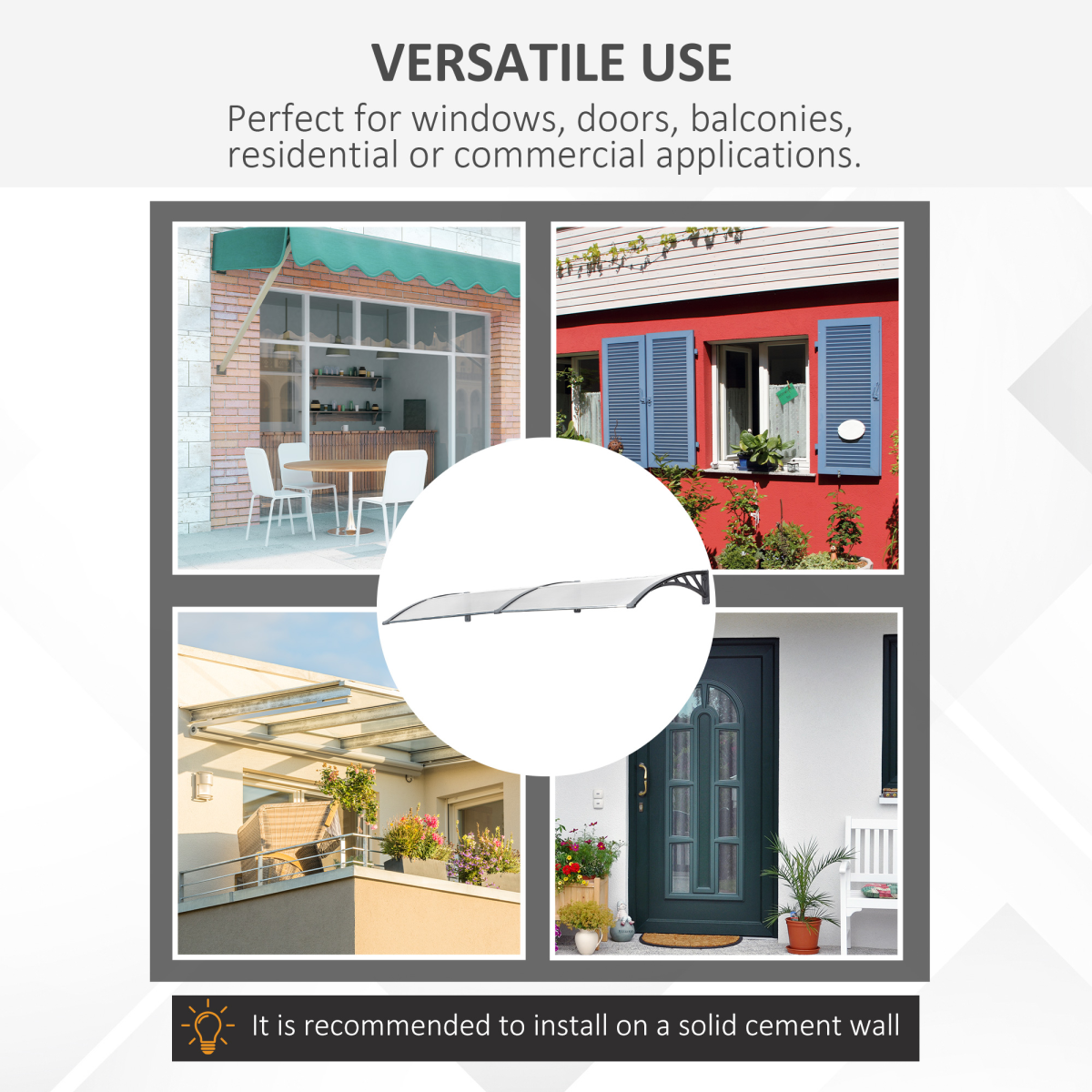 cortex-london-windsor-clear-polycarbonate-door-canopy-outdoor-rain-shelter
