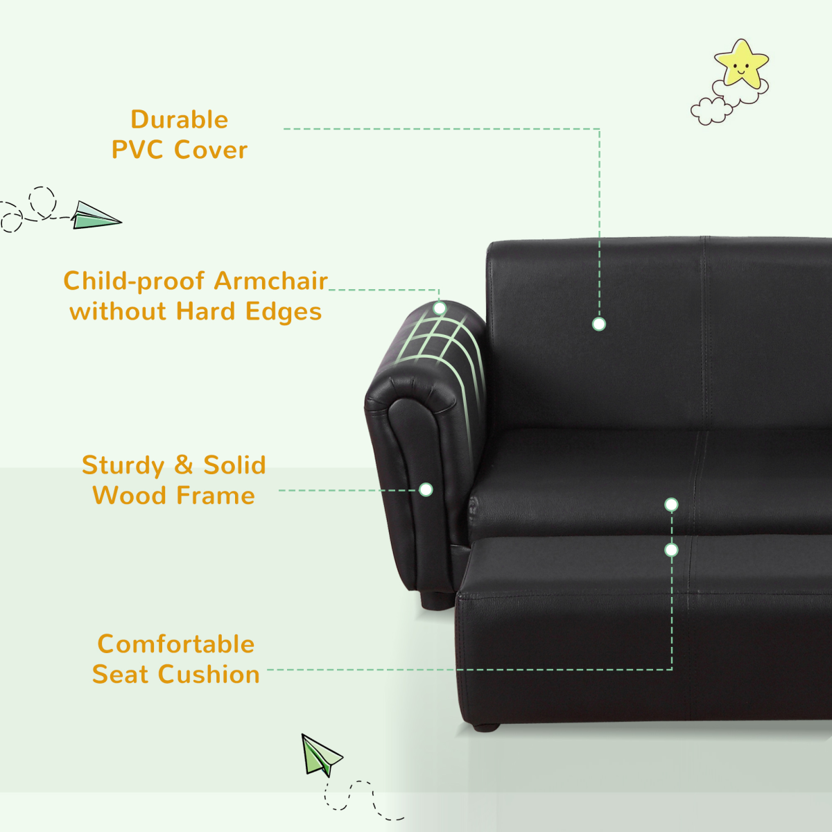 cortex-london-windsor-kids-black-sofa-set-footstool