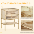 Hamster Cage House Pet Play Exercise 3 Tiers Mouse Wooden Fir Small Animals