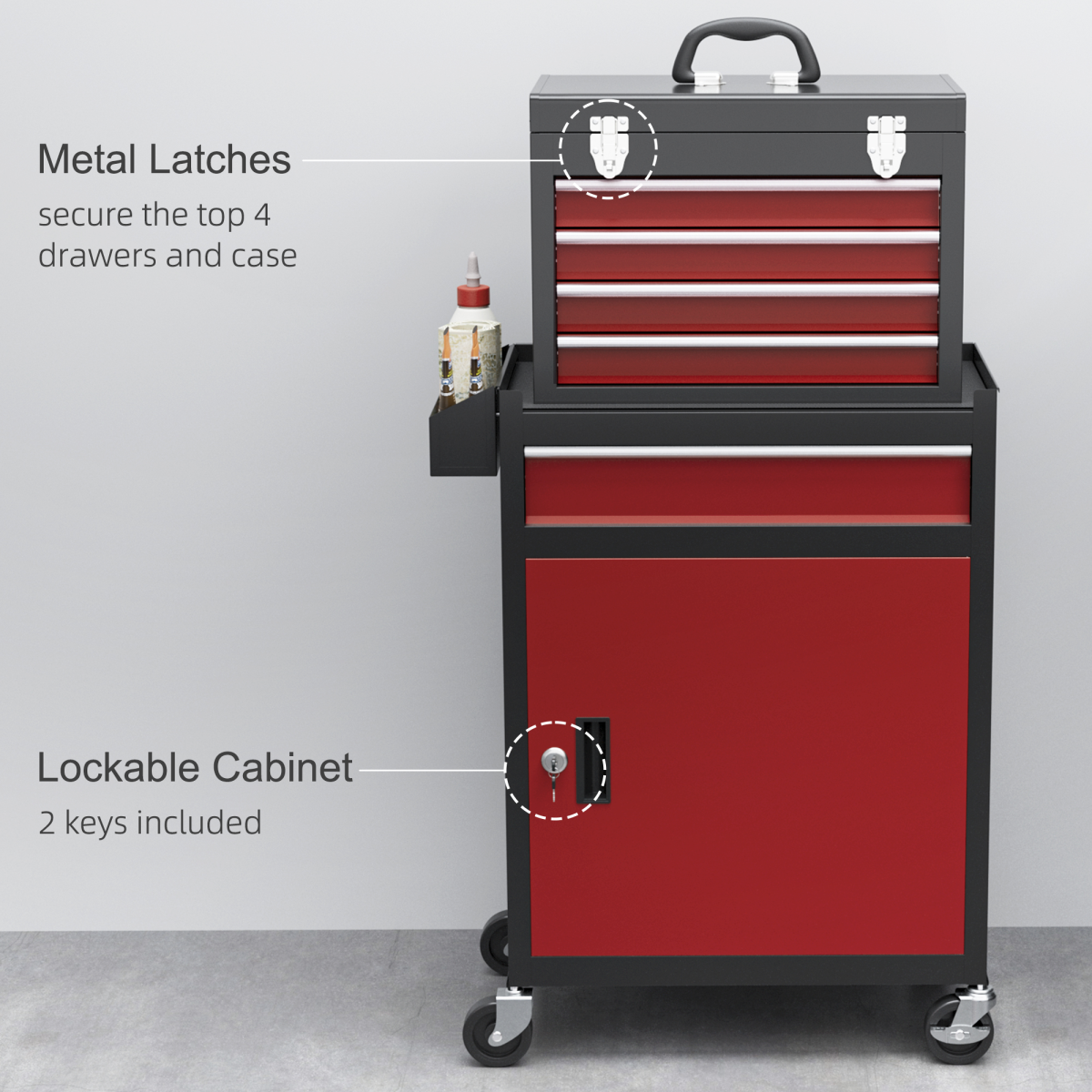 cortex-london-windsor-steel-tool-cabinet-on-wheels-five-drawers-black-red