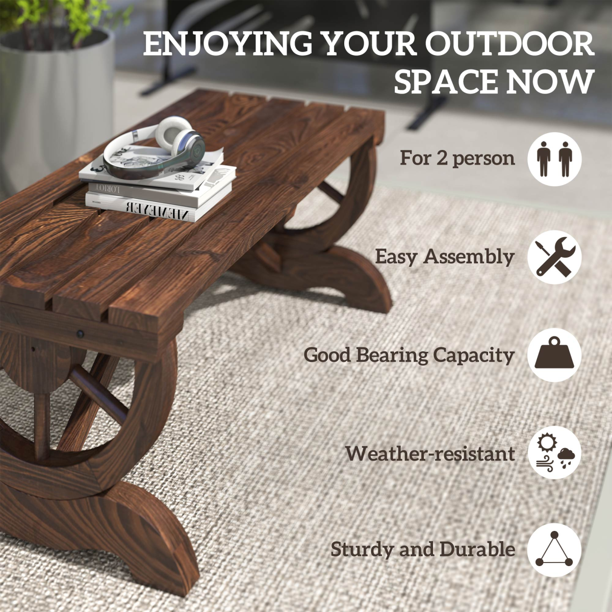cortex-london-york-rustic-wooden-wagon-wheel-bench-two-seater-brown-fir-wood