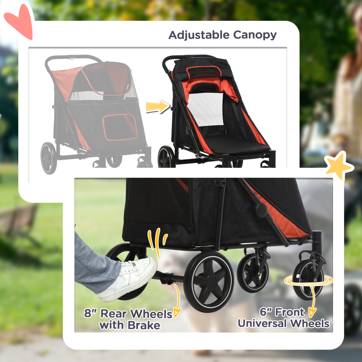 cortex-london-windsor-foldable-dog-stroller-carriage-red