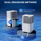 10L/Day 2000ML Portable Quiet Dehumidifier Home Laundry Room Electric Moisture