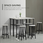 6-Piece Bar Table Set, 2 Breakfast Tables with 4 Stools,Grey