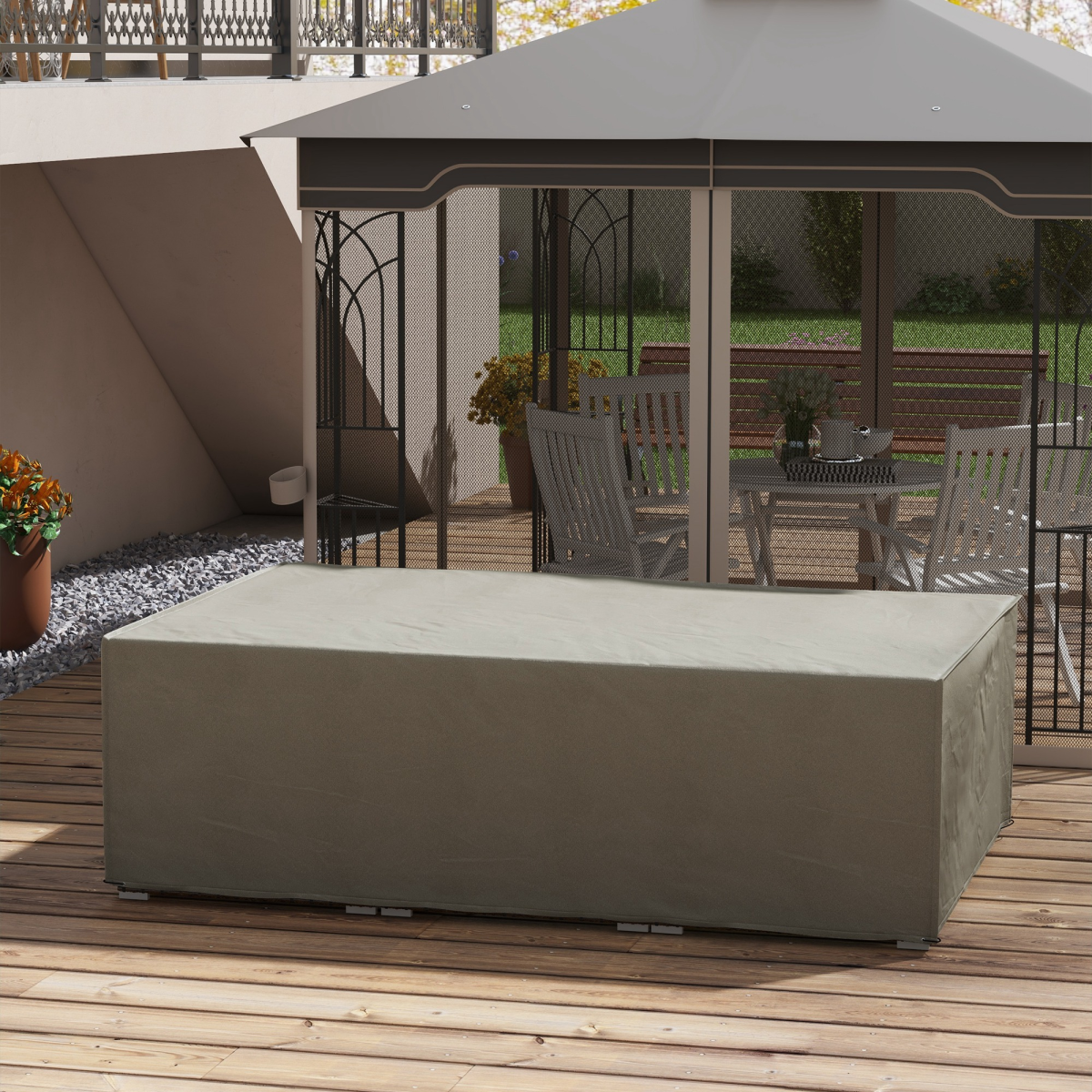 cortex-london-outsunnny-garden-furniture-cover-grey-oxford-fabric-pe-222l-155w-67h-cm