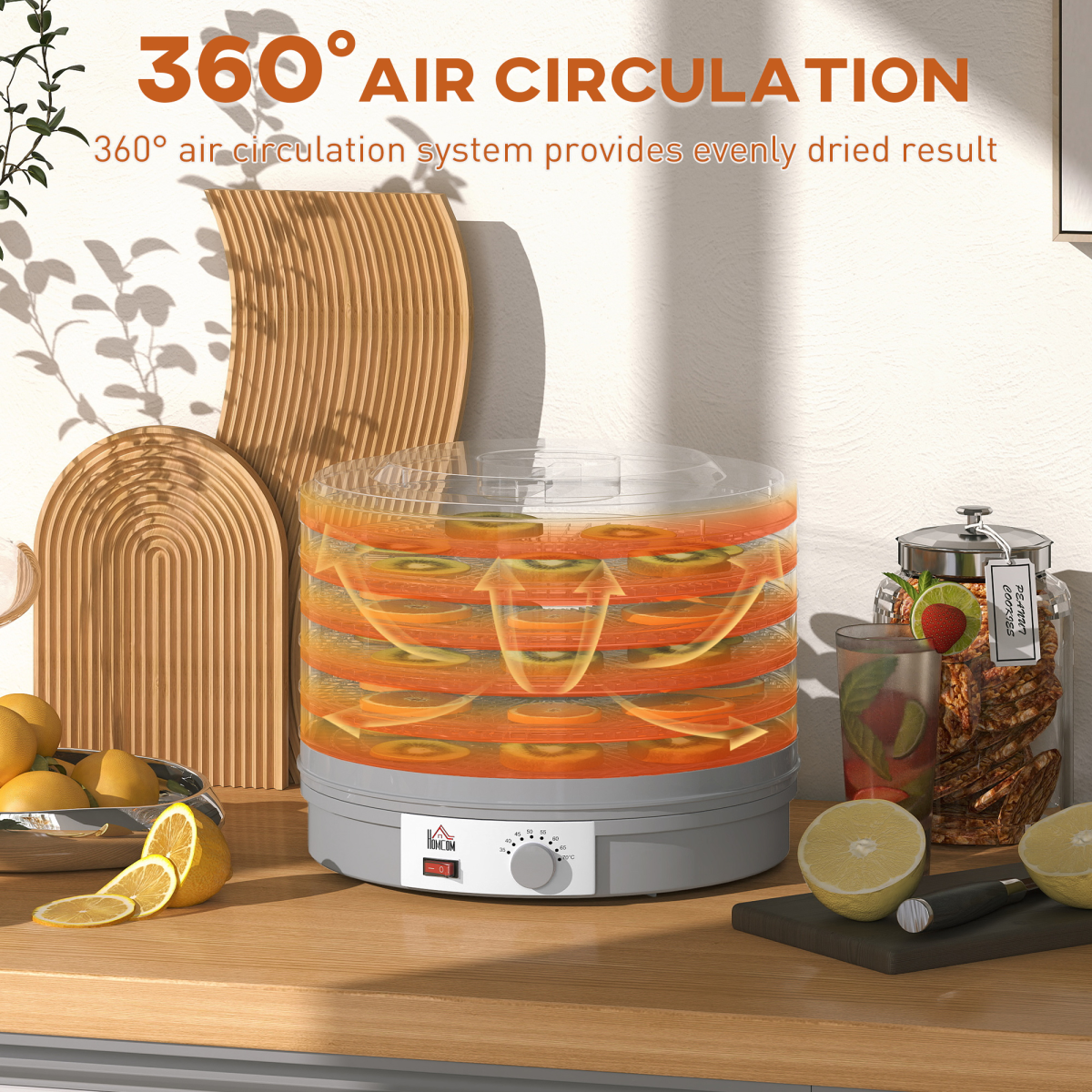cortex-london-yorkshire-five-tier-food-dehydrator-grey