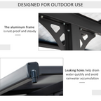 Outdoor Patio Gazebo Pergola, Aluminum Post, 4.35x3m Mounted on the Wall Roof