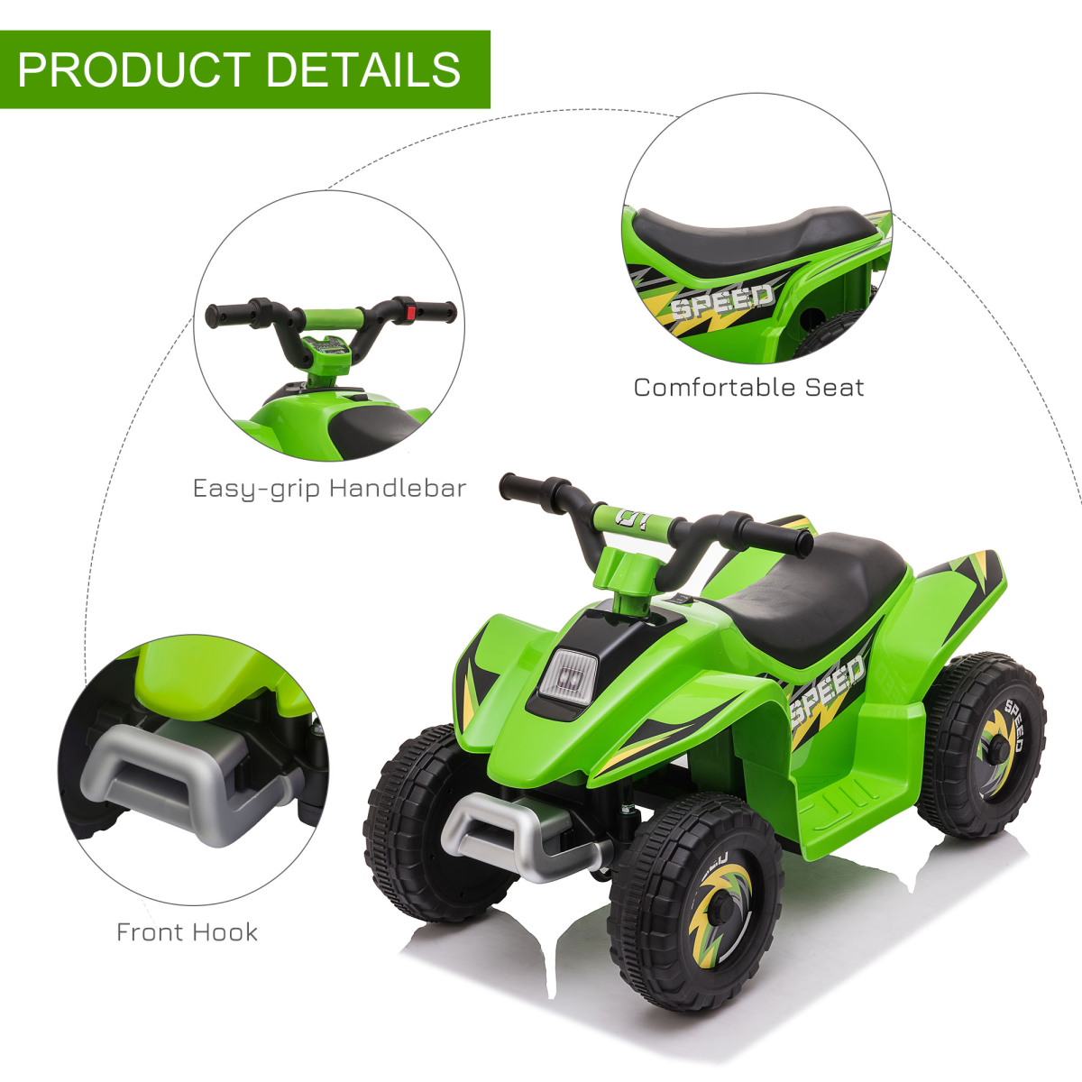 cortex-london-windsor-green-6v-kids-electric-ride-on-car