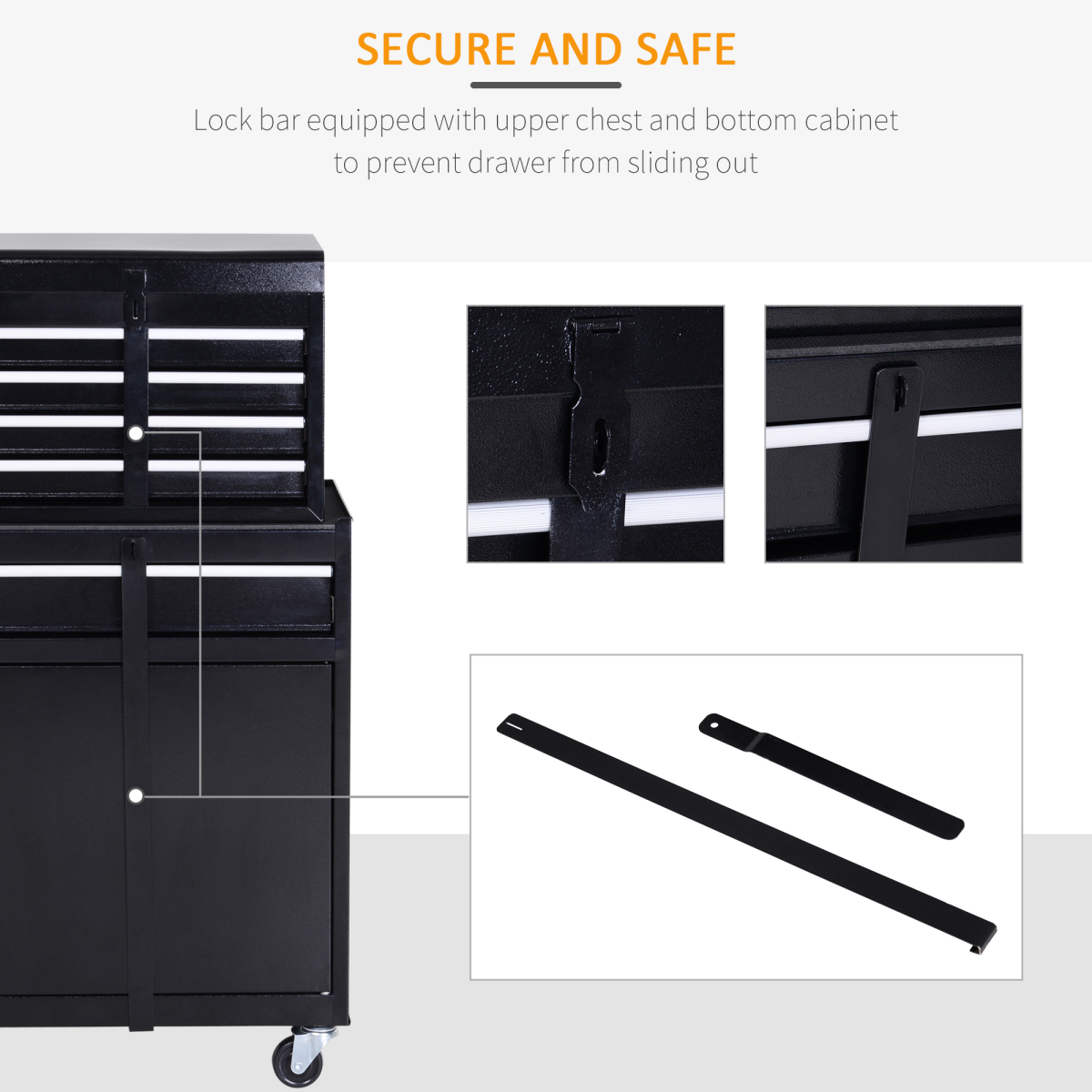 cortex-london-windsor-steel-four-drawer-dual-door-tool-cabinet-on-wheels-black