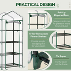 4 Tiers Mini Portable Greenhouse Metal Frame Transparent 160x70x50cm