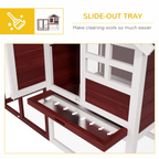 122cm Rabbit Hutch Cage Bunny House Wooden Habitat Pet Small Animal w/ Tray Ramp