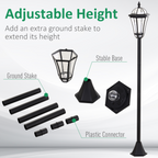 2 PCS LED Garden Lights Lamp Post Solar Powered Lantern black