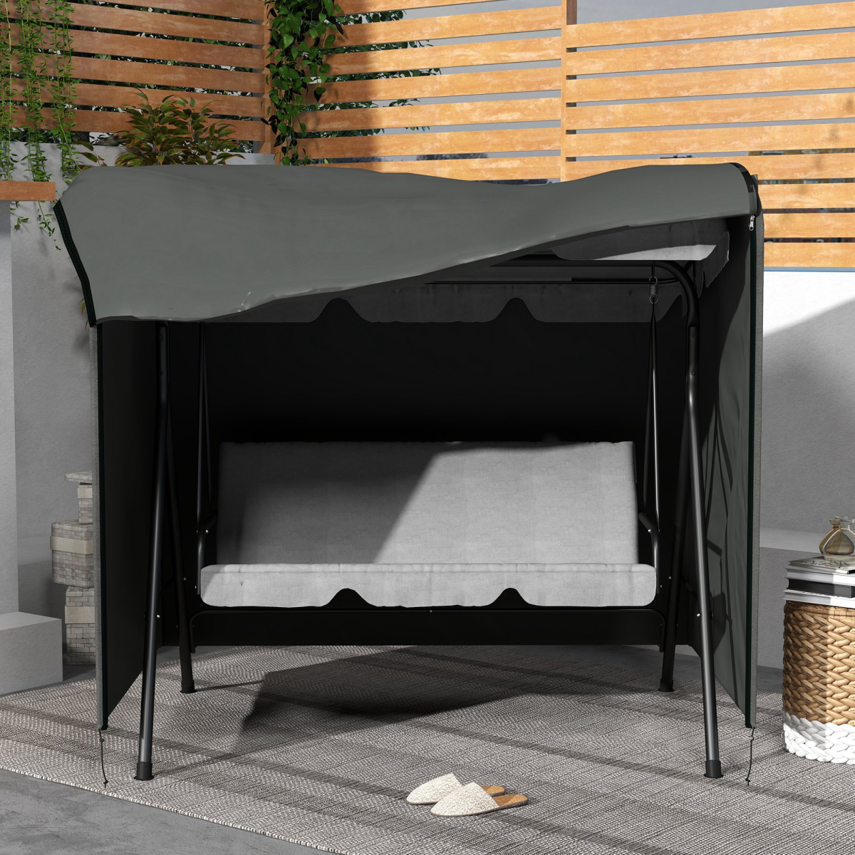 cortex-london-windsor-garden-swing-chair-cover-dark-grey-outsunny-oxford-fabric