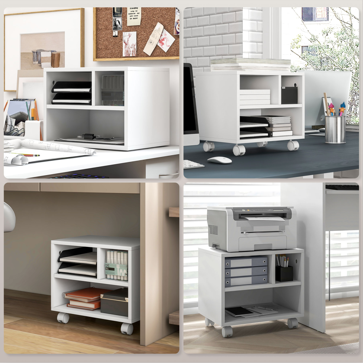 cortex-london-windsor-white-printer-stand-storage-cart-on-wheels
