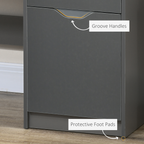 Computer Desk with Drawers, Workstation Grey