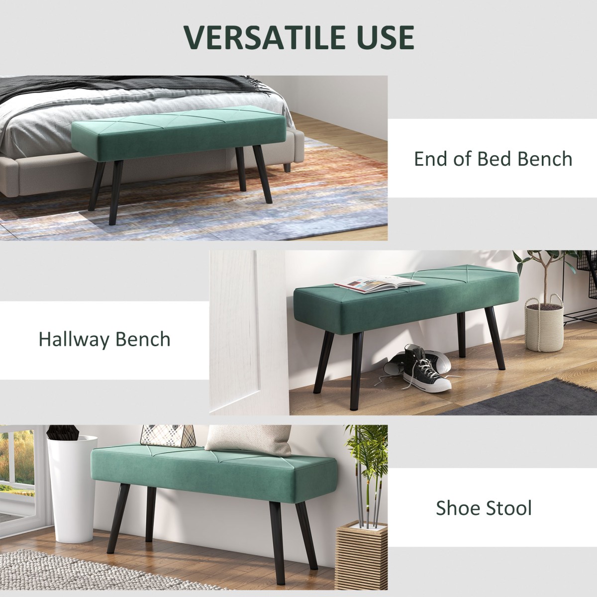 cortex-london-windsor-green-velvet-feel-upholstered-end-of-bed-bench-with-steel-legs