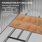 Lockable Garden Shed Large Patio Roofed Foundation 7ft x 4ft,Grey Vent