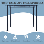 Outsunny 3x3 m Metal Pergola, 300Lx300Wx230H cm-Black