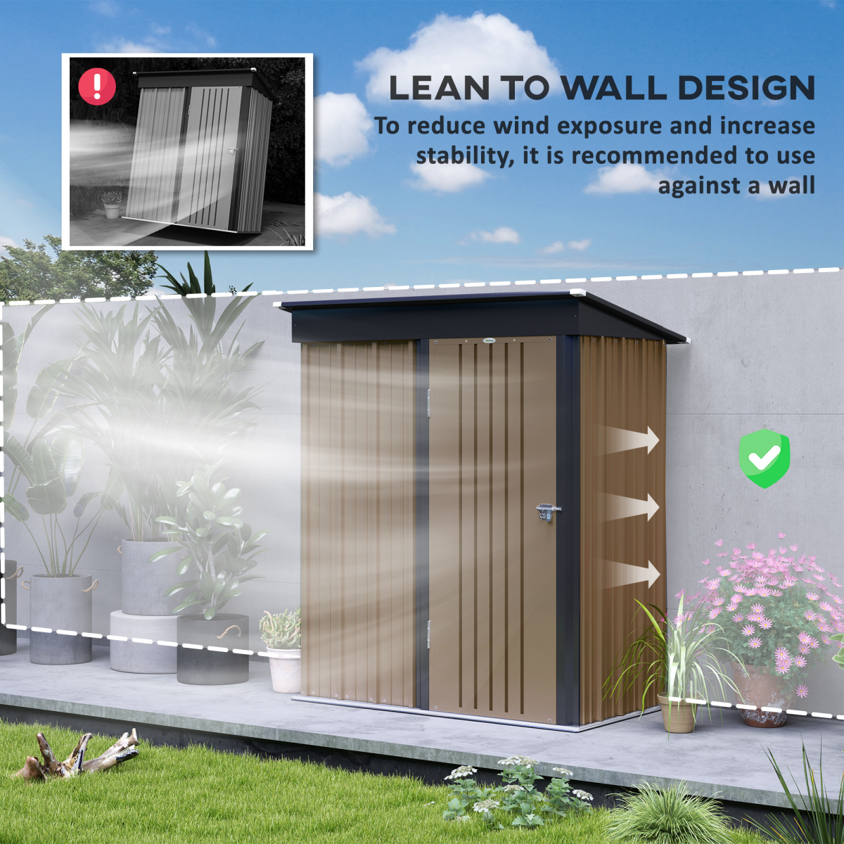 cortex-london-yorkminster-steel-garden-lean-to-shed-brown