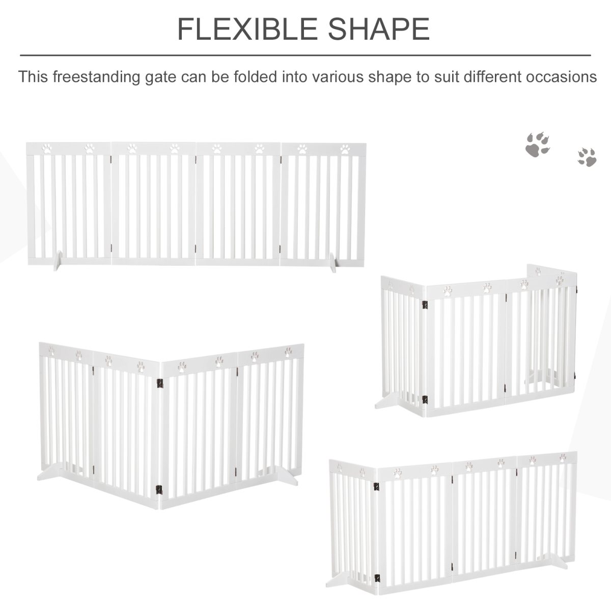 cortex-london-windsor-foldable-white-dog-safety-barrier-mdf-paw-pattern-support-feet