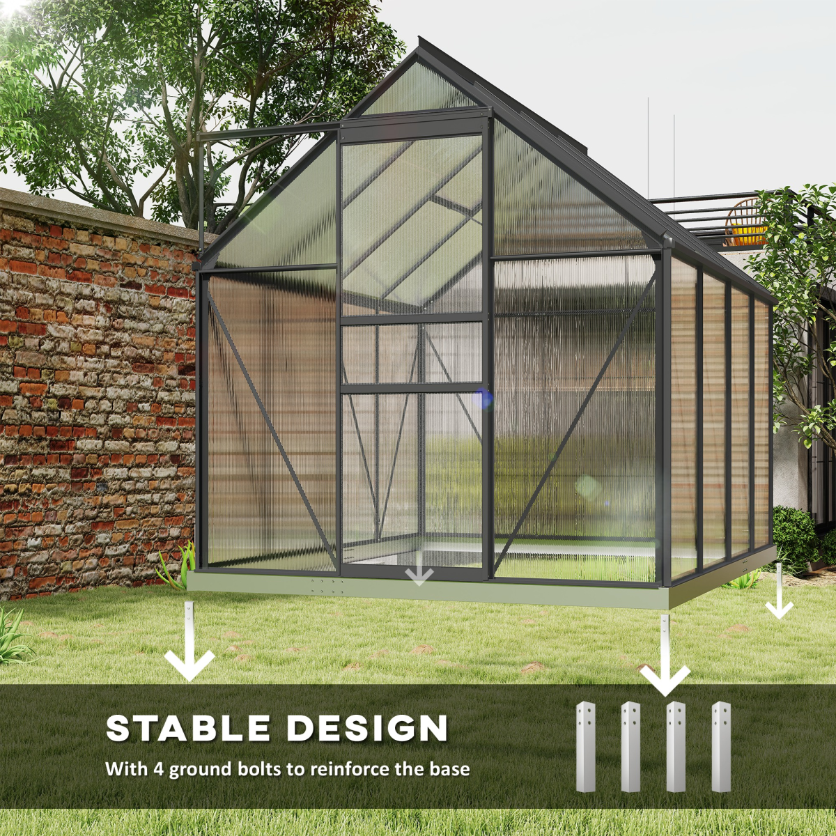 cortex-london-kensington-dark-grey-polycarbonate-walk-in-greenhouse