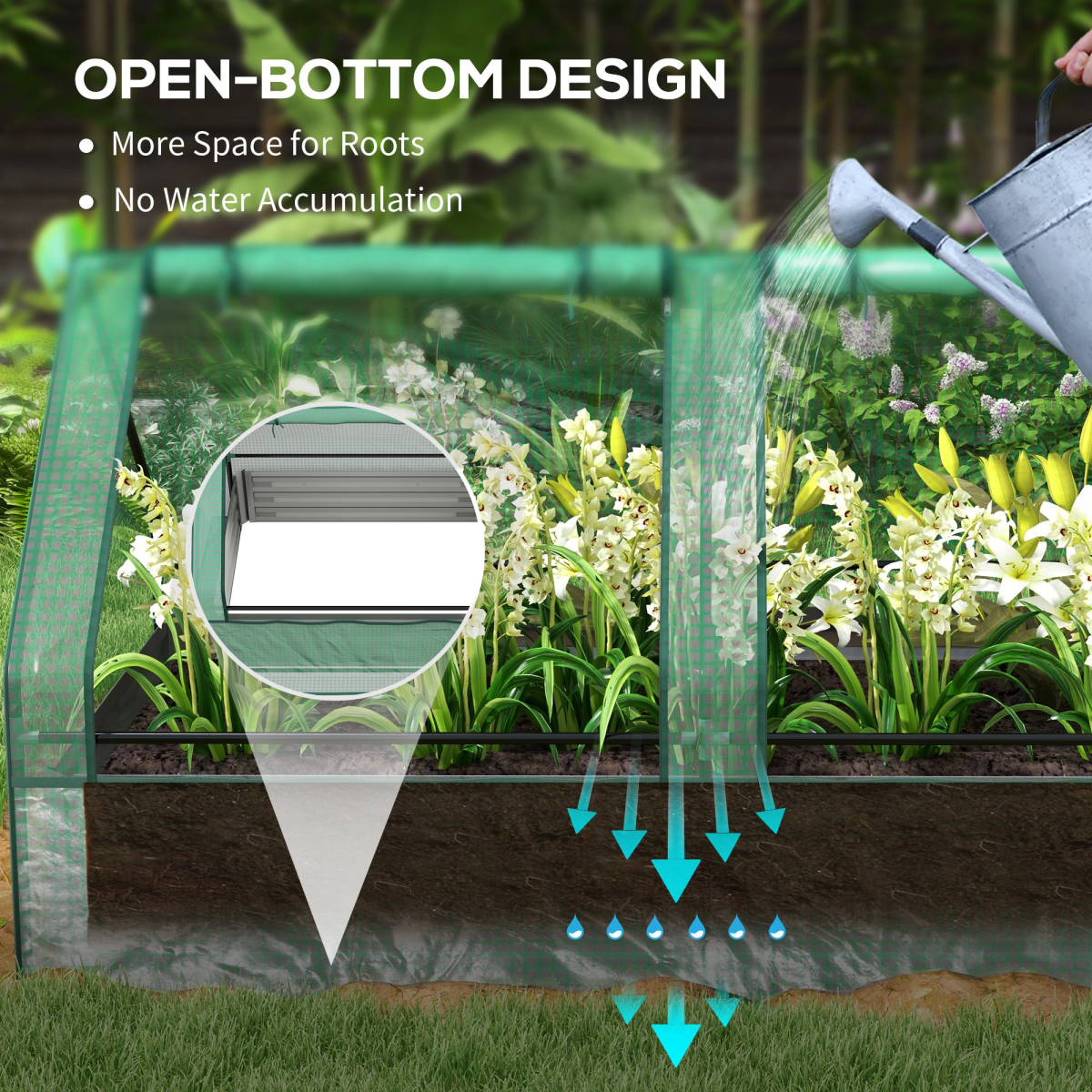 cortex-london-kew-raised-garden-bed-planter-greenhouse-green-dark-grey