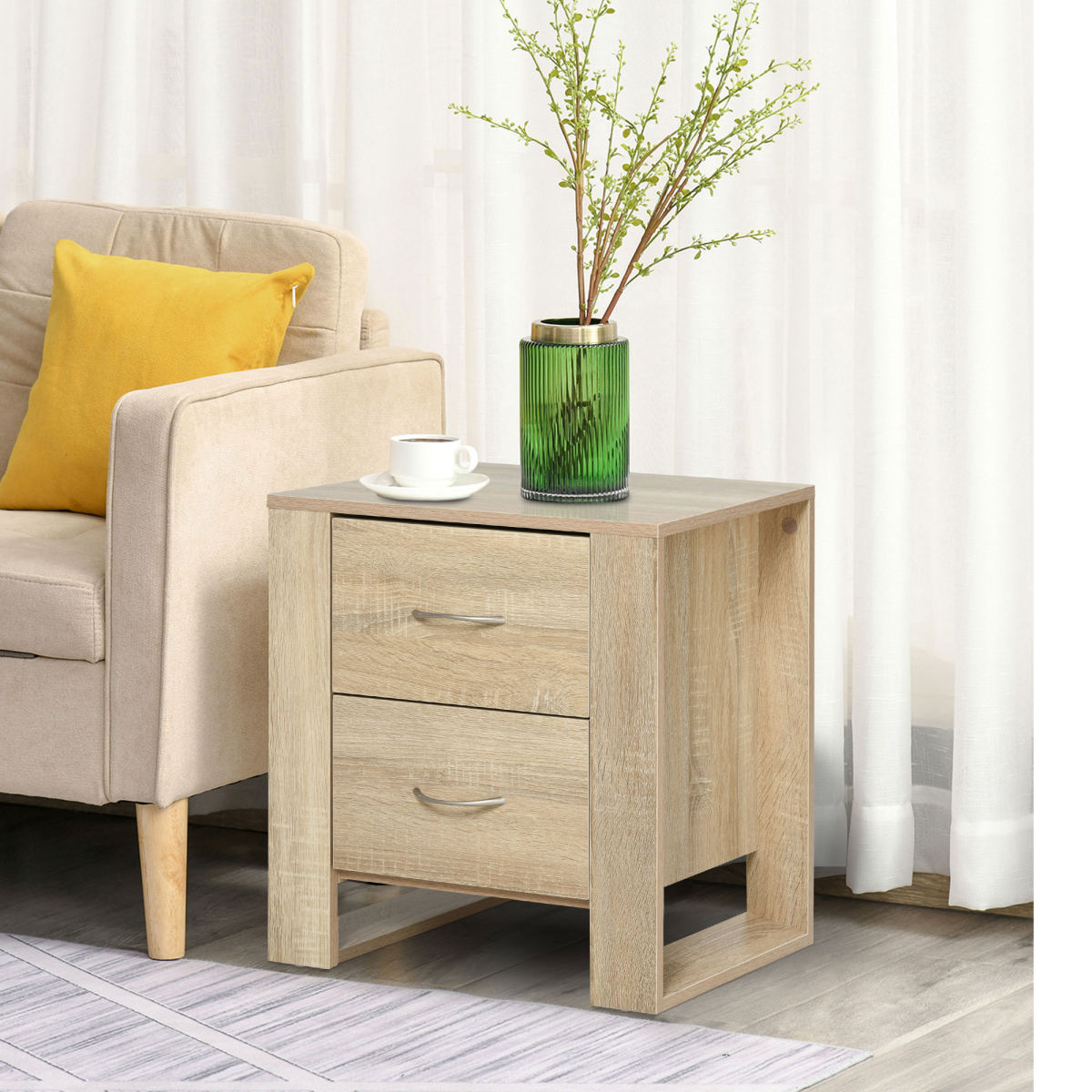 cortex-london-windsor-natural-two-drawer-particle-board-bedside-table