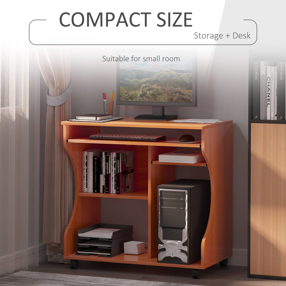 cortex-london-york-cherry-wood-computer-desk-with-wheels-and-storage-shelves