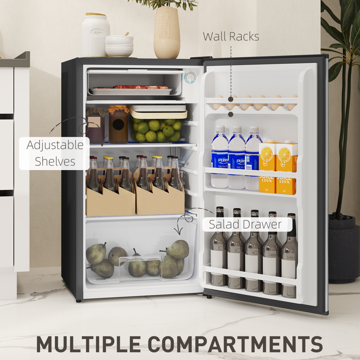 cortex-london-windsor-91l-freestanding-under-counter-fridge-silver-tone