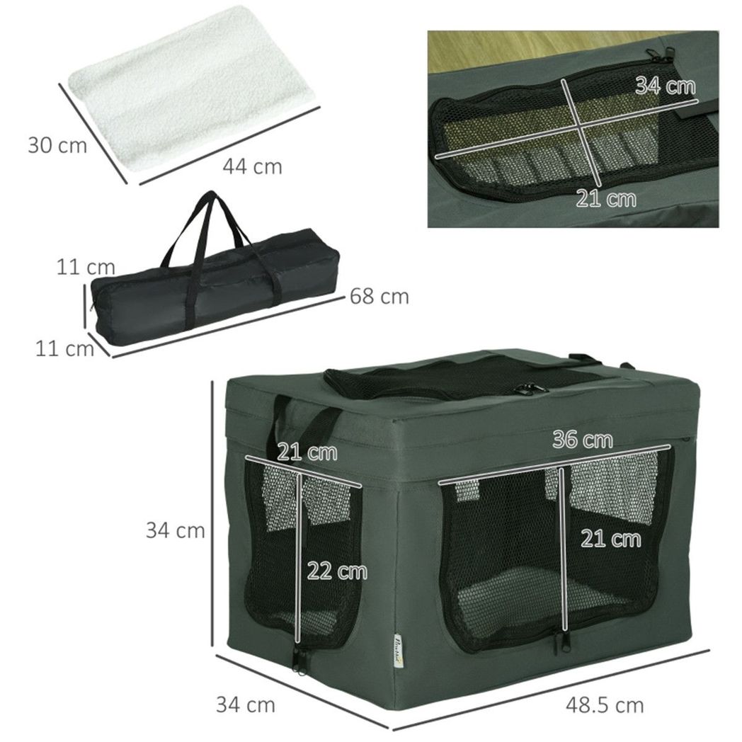 cortex-london-windsor-pet-carrier-grey-black-steel-tube-frame-mesh-windows