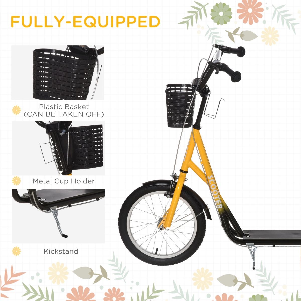 cortex-london-york-kids-adjustable-scooter-with-brakes-and-basket