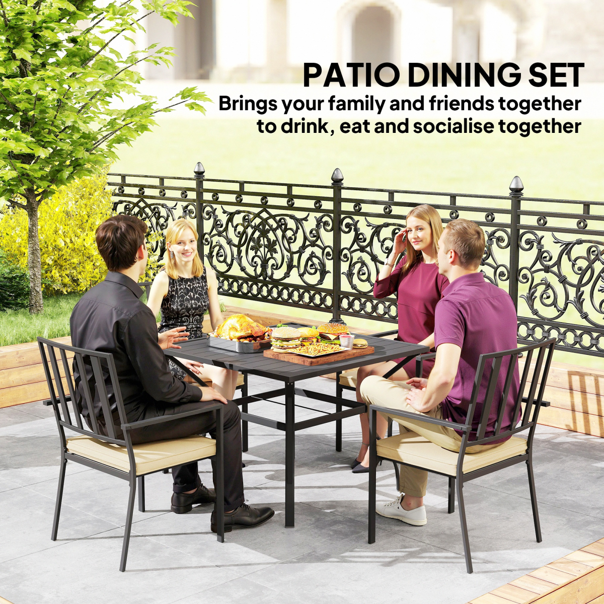 cortex-london-windsor-metal-garden-dining-set-four-stackable-cushioned-chairs