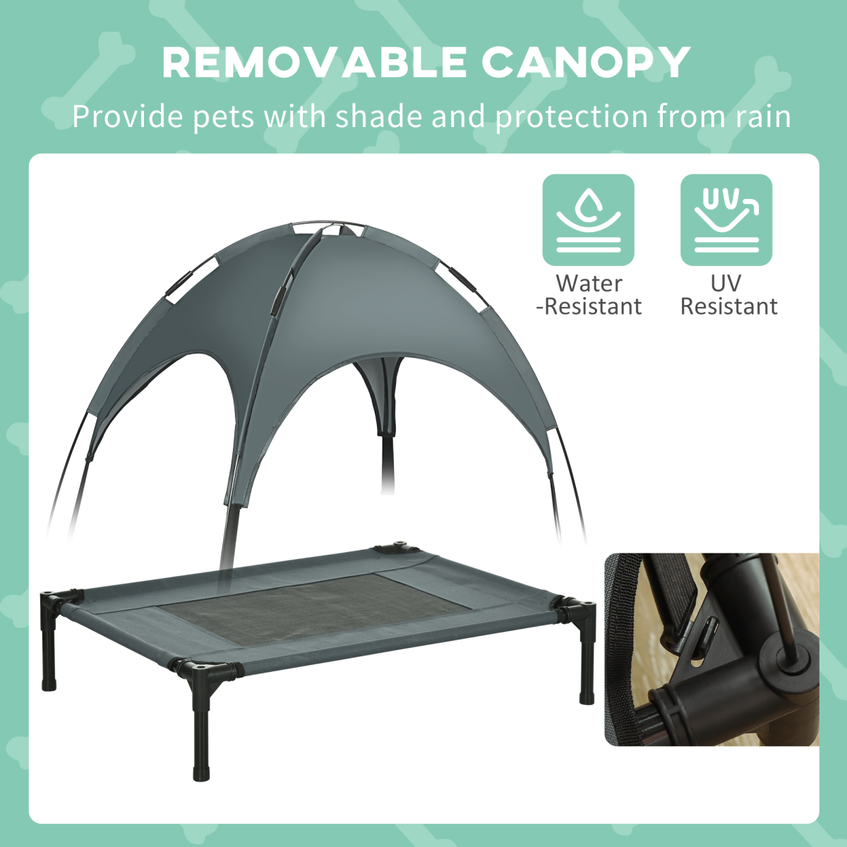 cortex-london-york-cooling-elevated-dog-bed-canopy-grey-pawhut