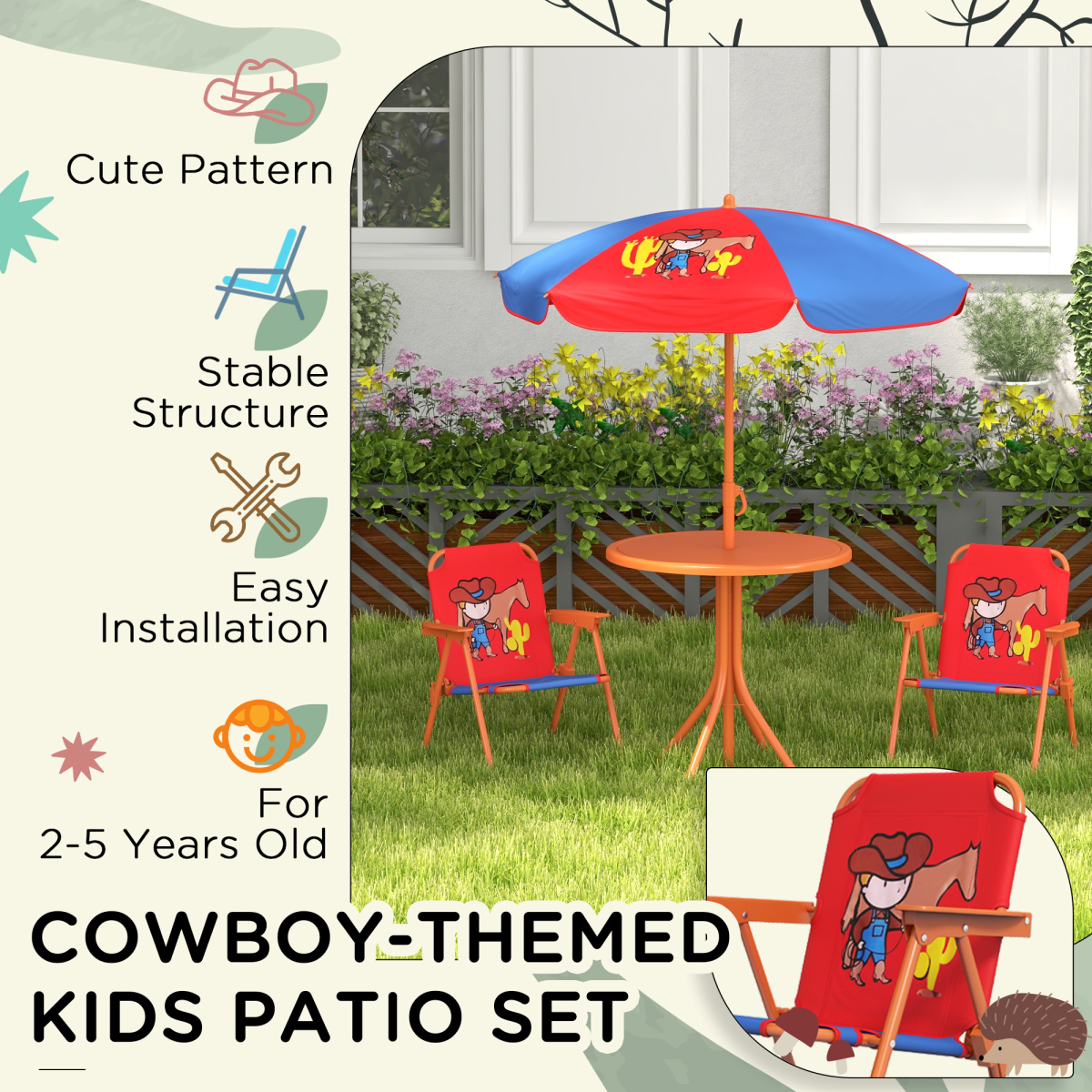 cortex-london-windsor-cowboy-kids-bistro-table-chair-set-adjustable-parasol