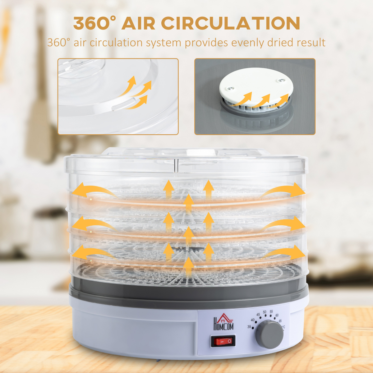 cortex-london-windsor-five-tier-stainless-steel-food-dehydrator-245w